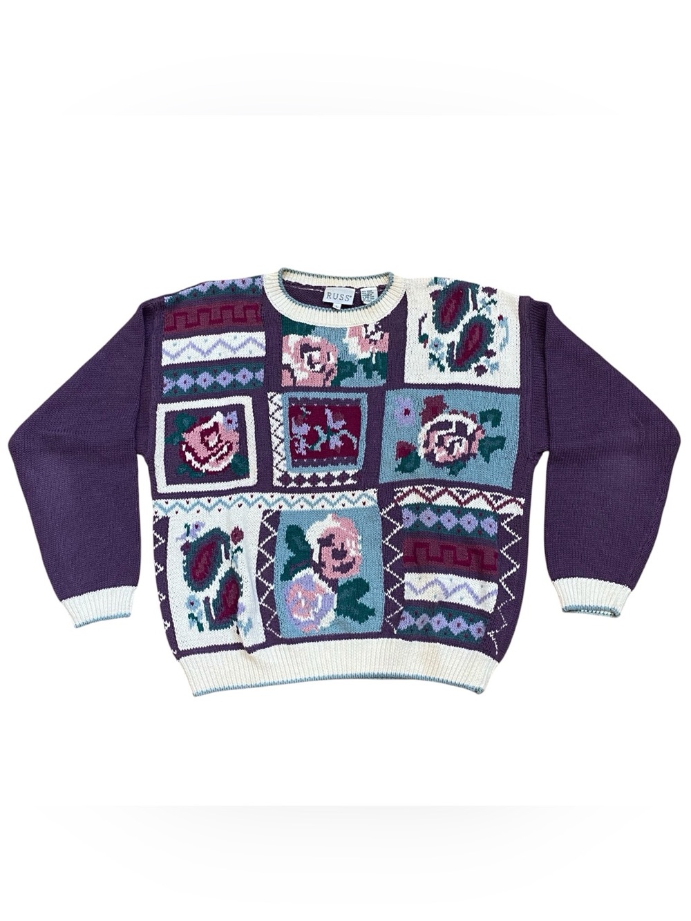 Vintage Russ Floral Cottagecore Sweater